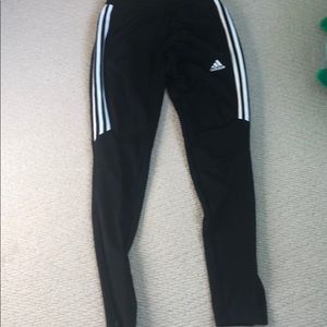 Adidas 3 stripe black joggers